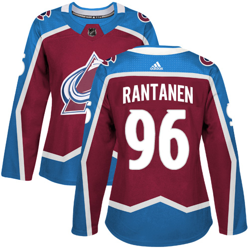 Adidas Avalanche #96 Mikko Rantanen Burgundy Home Authentic Women's Stitched NHL Jersey - Click Image to Close
